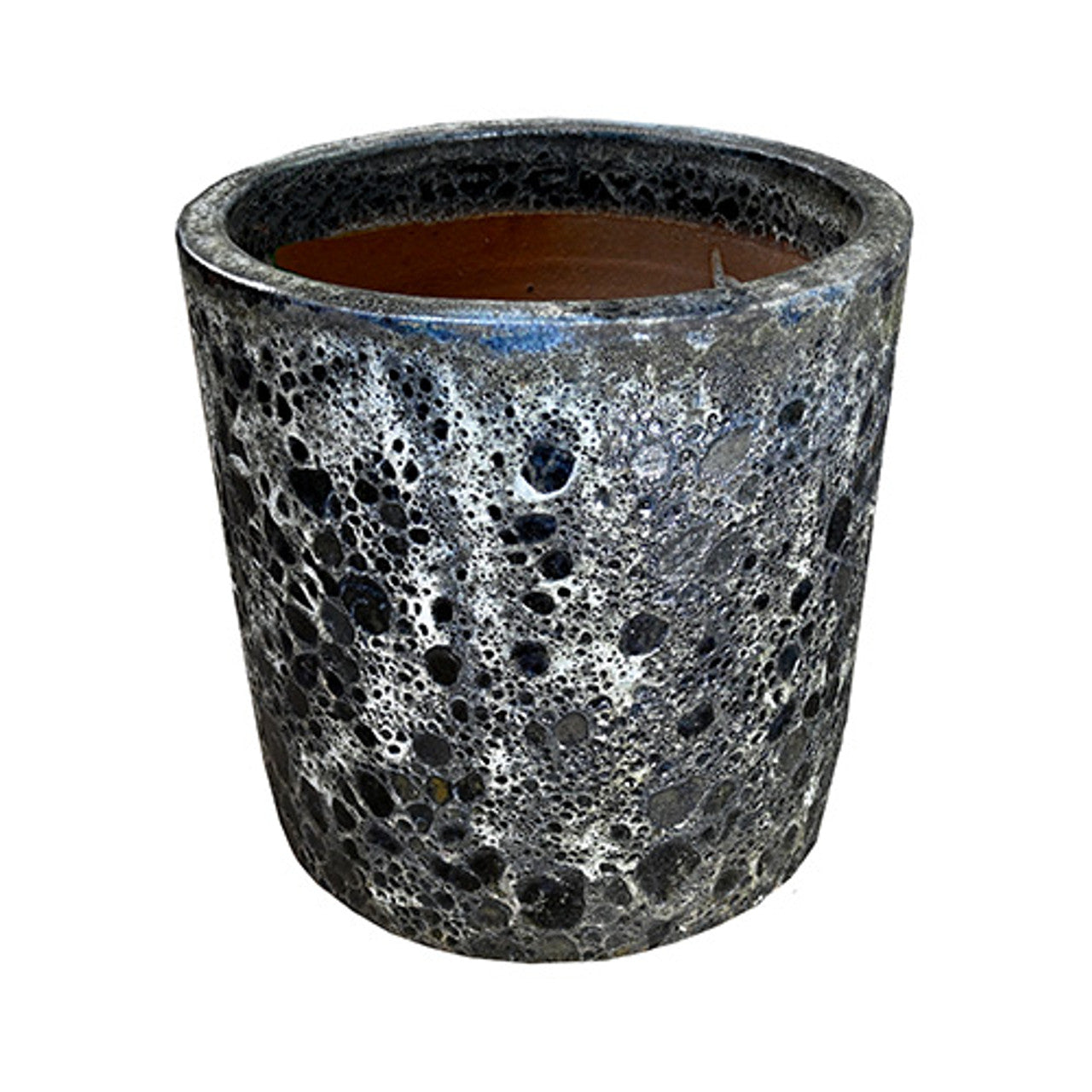 Seafoam Cylinder Planter - Dark Grey