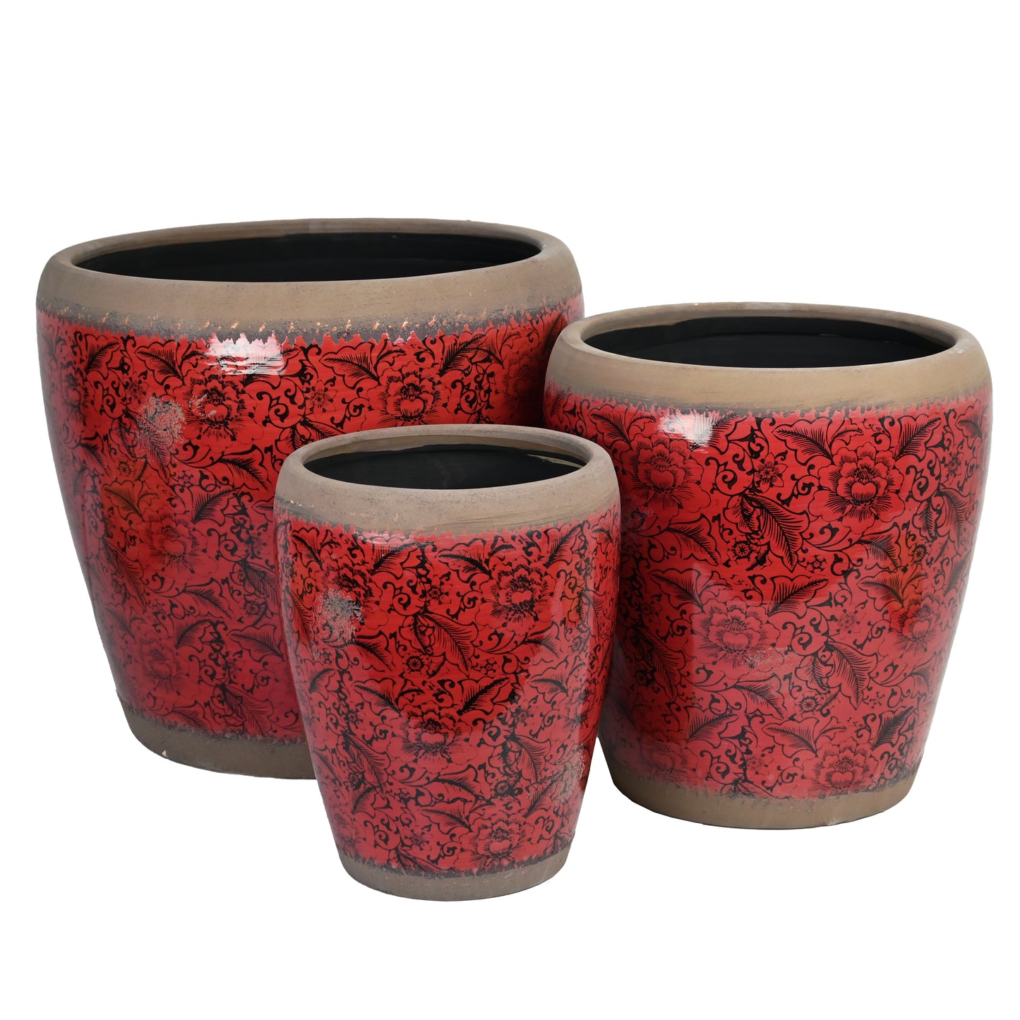 Tang Rustica Tall Planter - Red