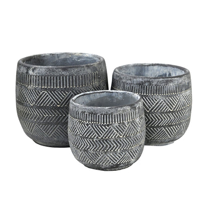 GeoLite Barrel Pot - Slate