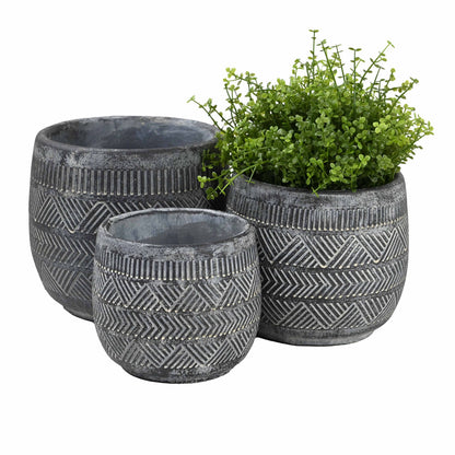 GeoLite Barrel Pot - Slate