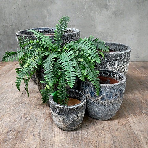 Seafoam Bronte Planter - Dark Grey