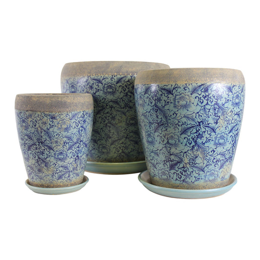 Tang Rustica Tall Planter - Blue